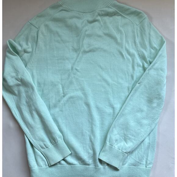 Nautica Men's 1/4 Zip Teal Sweater - Size Medium - Picture 7 of 7